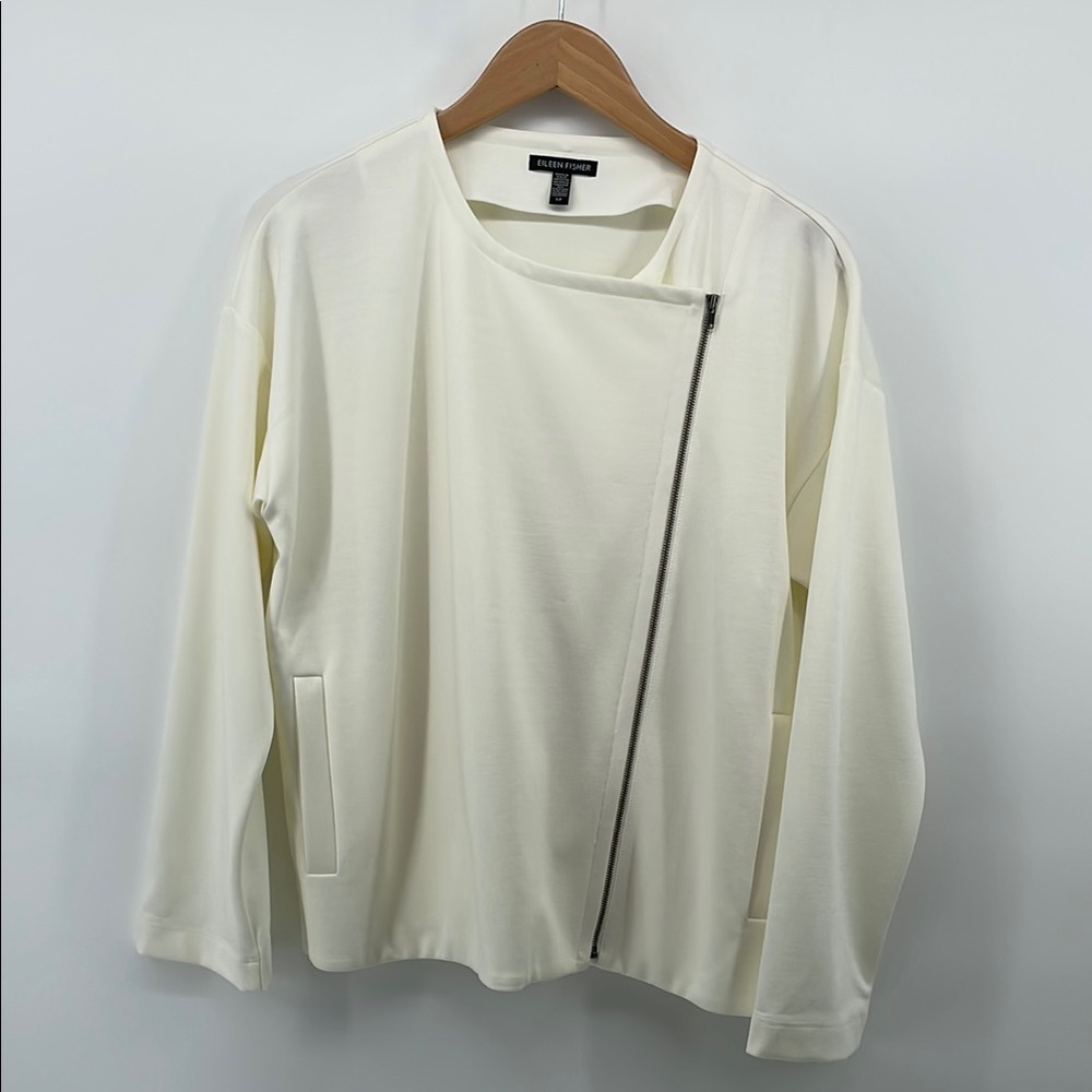 Eileen Fisher Flex Ponte Jacket in White S A16